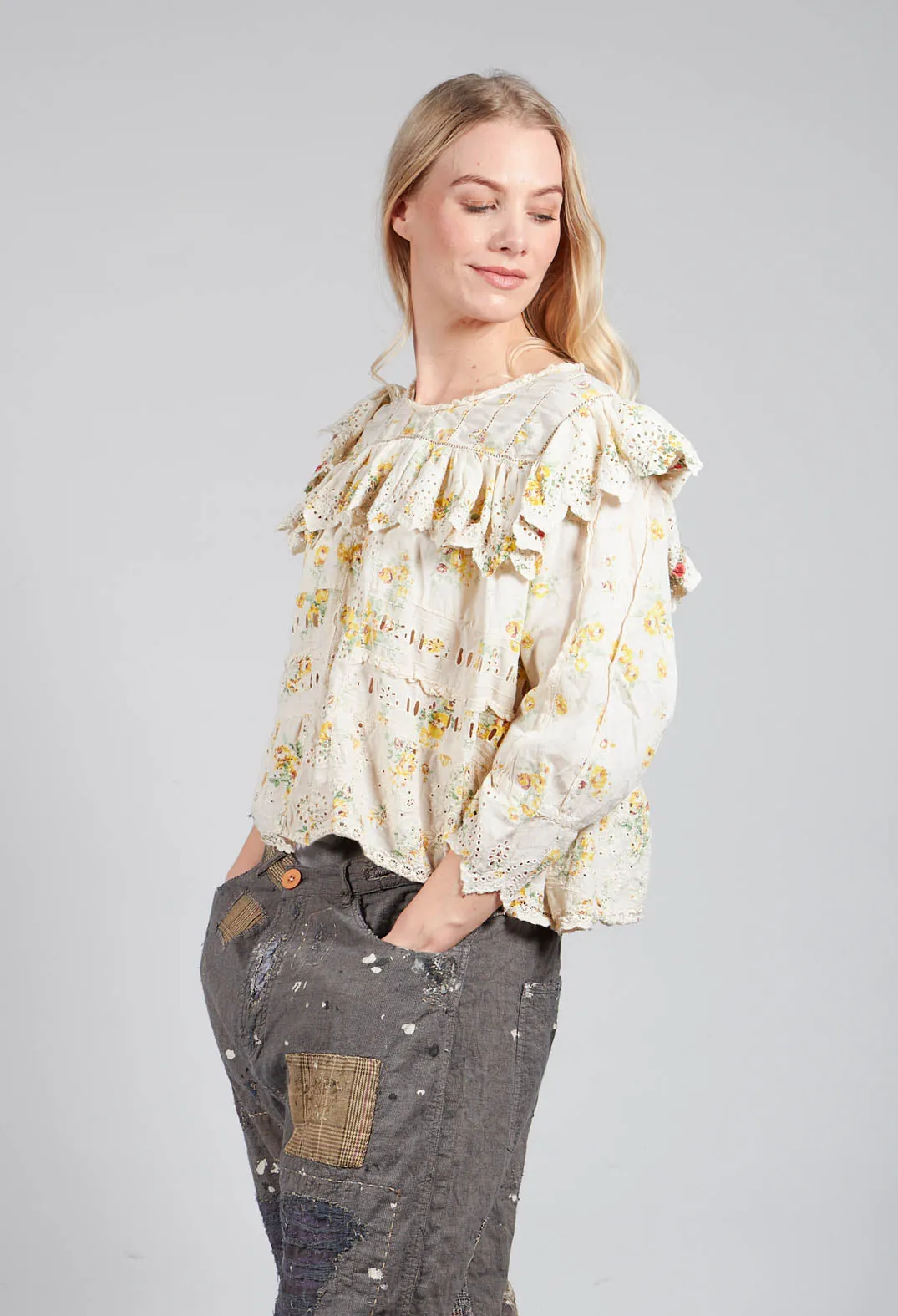 Eadred Eyelet Blouse in Lauretta