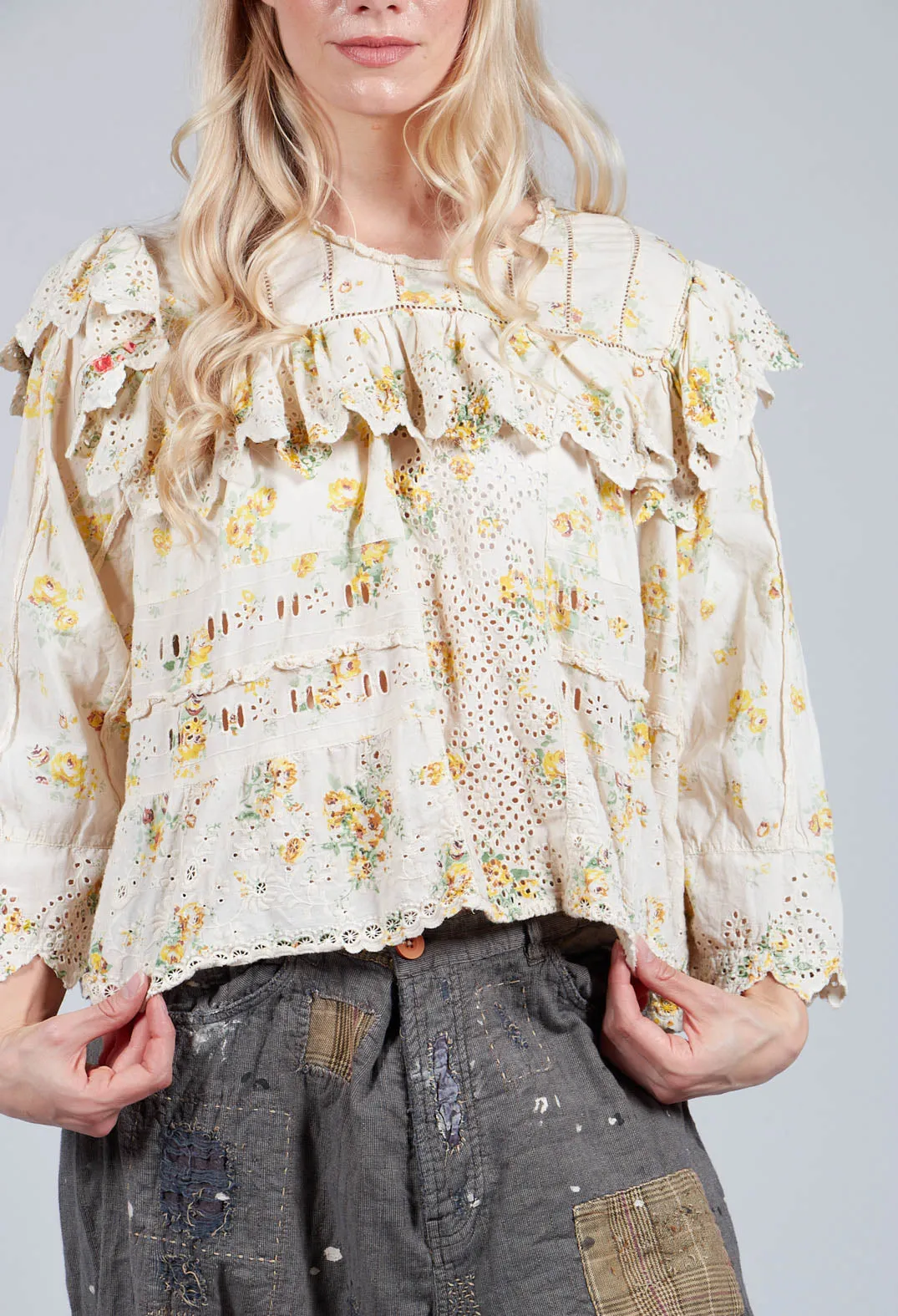 Eadred Eyelet Blouse in Lauretta