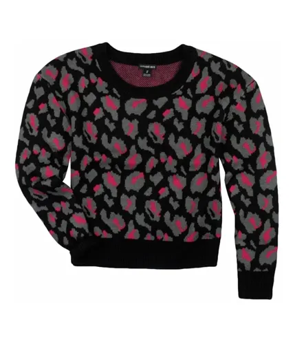 Ecko Unltd. Womens Animal Print Cropped Knit Sweater