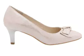 EMIS Pale Pink Mid Heel Shoe with Bow