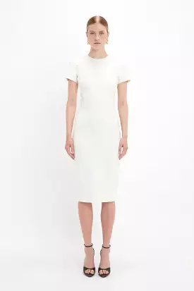 Fitted T-shirt Dress In Ivory