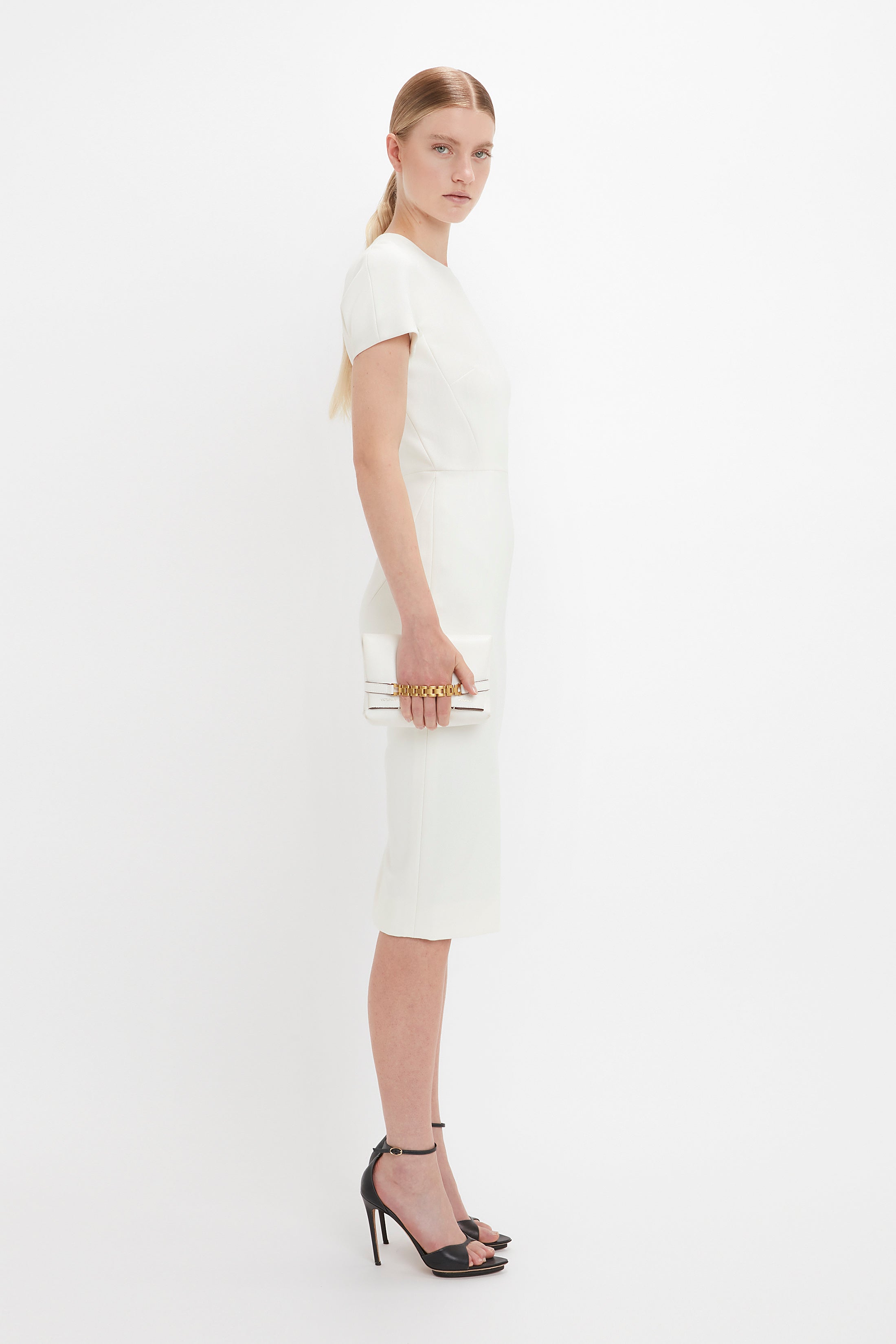 Fitted T-shirt Dress In Ivory