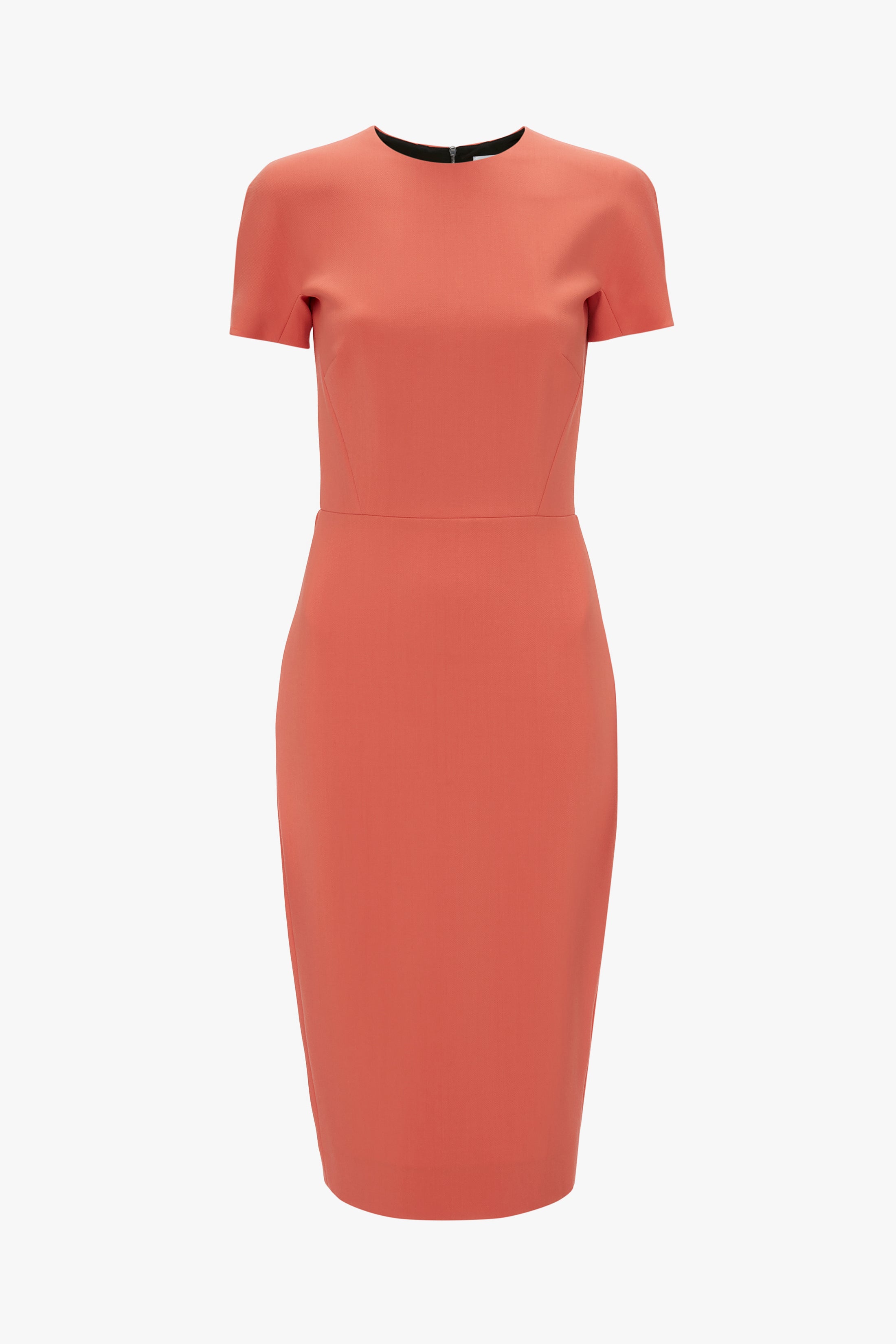 Fitted T-Shirt Dress In Papaya