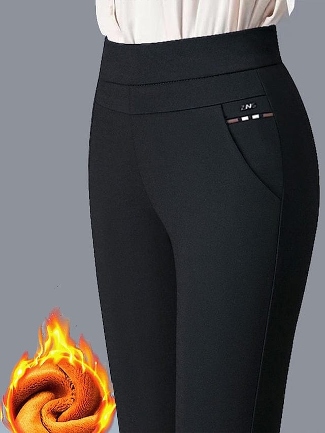 Fleece Lined High Waist Leggings with Pocket Detail