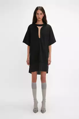 Frame Cut-Out T-Shirt Dress In Black