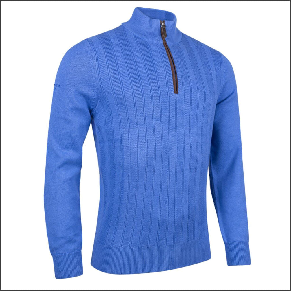 Glenmuir Solway Herringbone Zip Neck with a touch of Cashmere<>