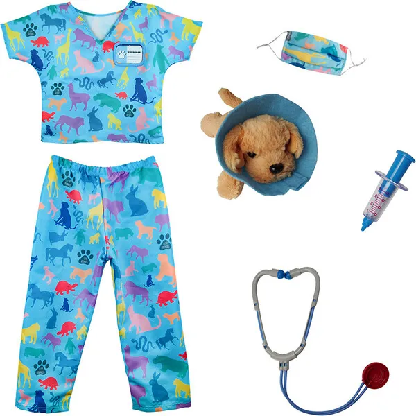 Great Pretenders Veterinarian and Dog Cape Dress up Bundle, 2pcs, Size 4-6