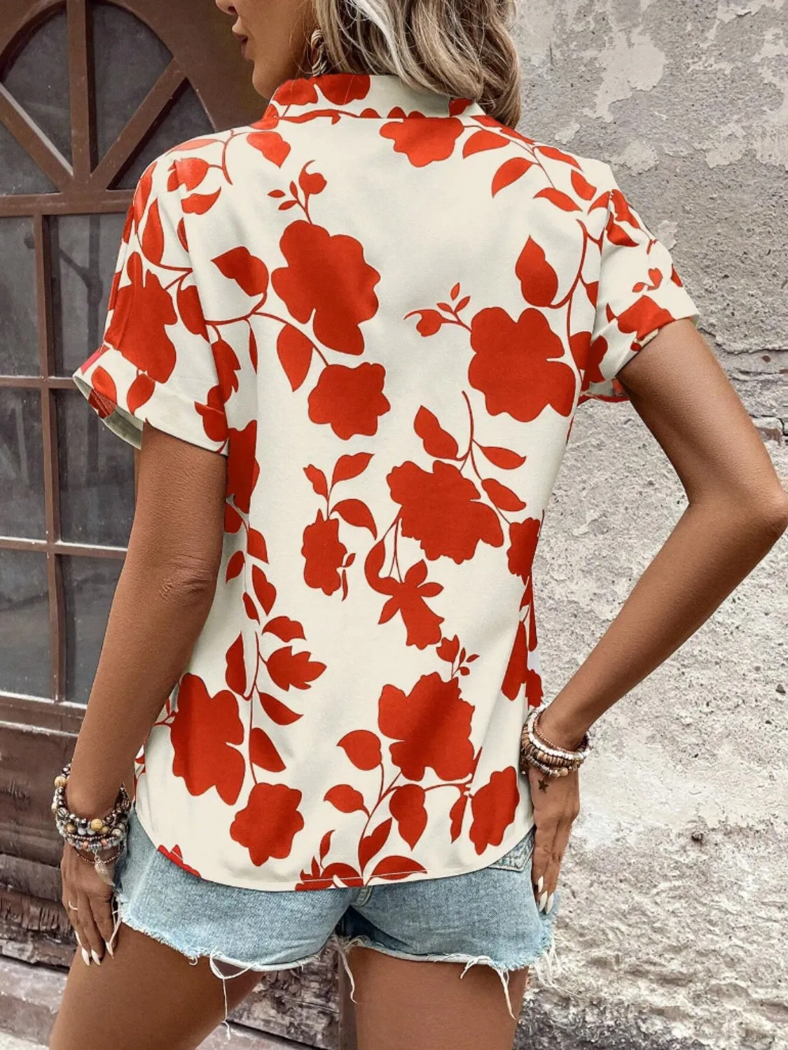 Harper Notched Short Sleeve Blouse