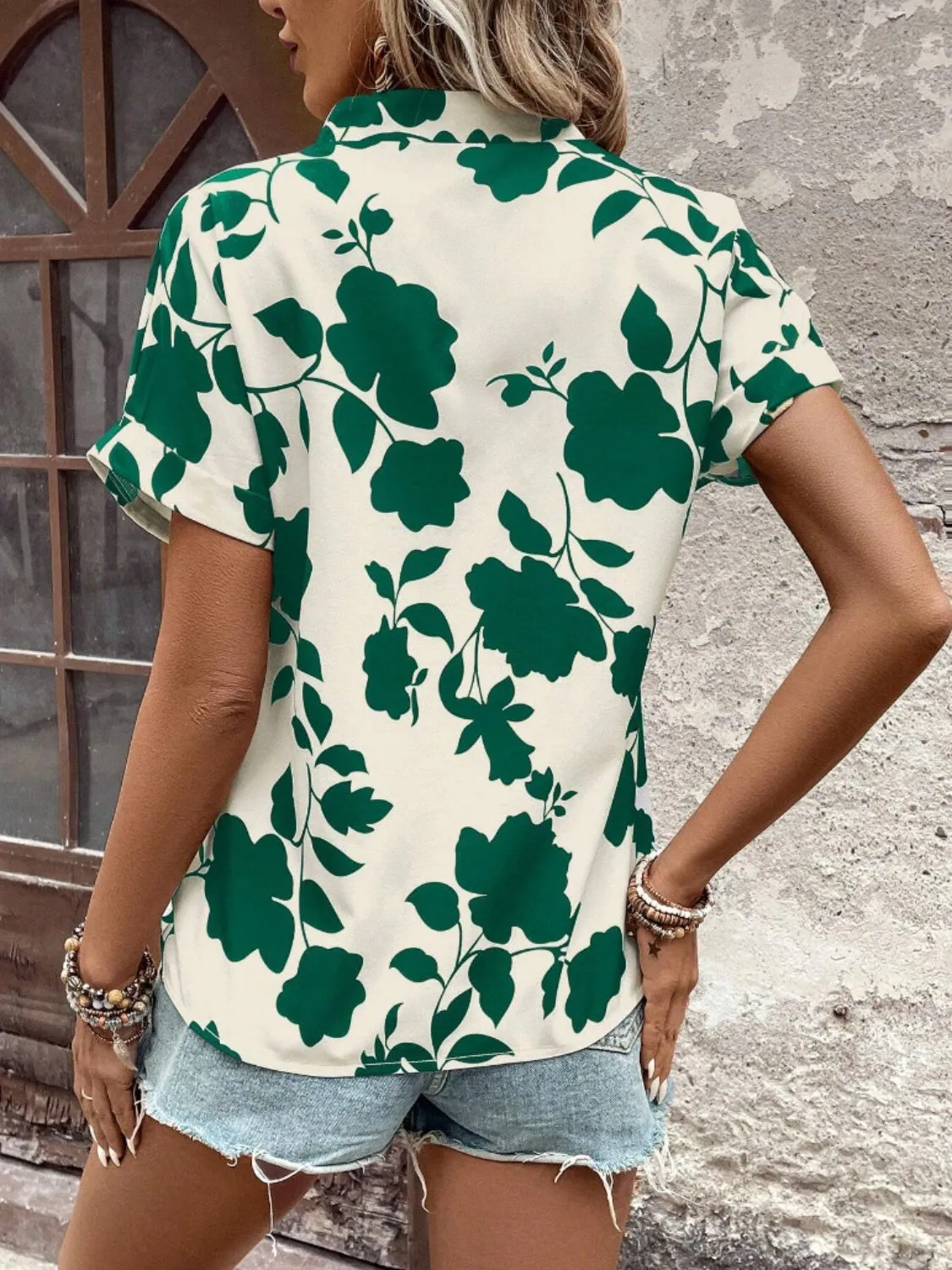 Harper Notched Short Sleeve Blouse