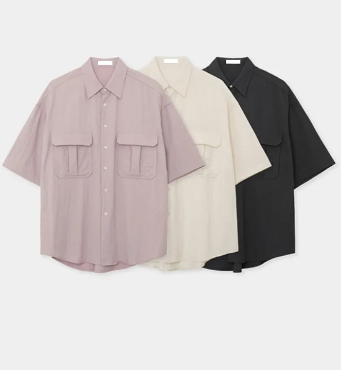 HUE  |[Huecloset]★RN Two-Pocket Half Shirt (3 color)