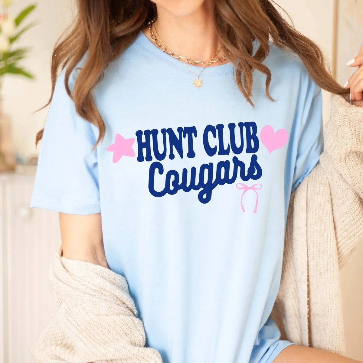 Hunt Club Cougars Star Heart & Bow Short & Long Sleeve - Hunt Club Elementary