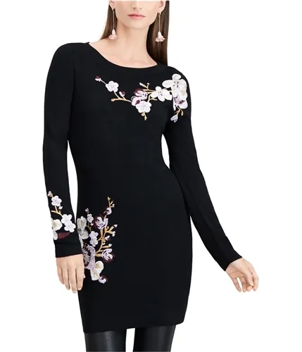 I-N-C Womens Embroidered Sweater Dress, TW1