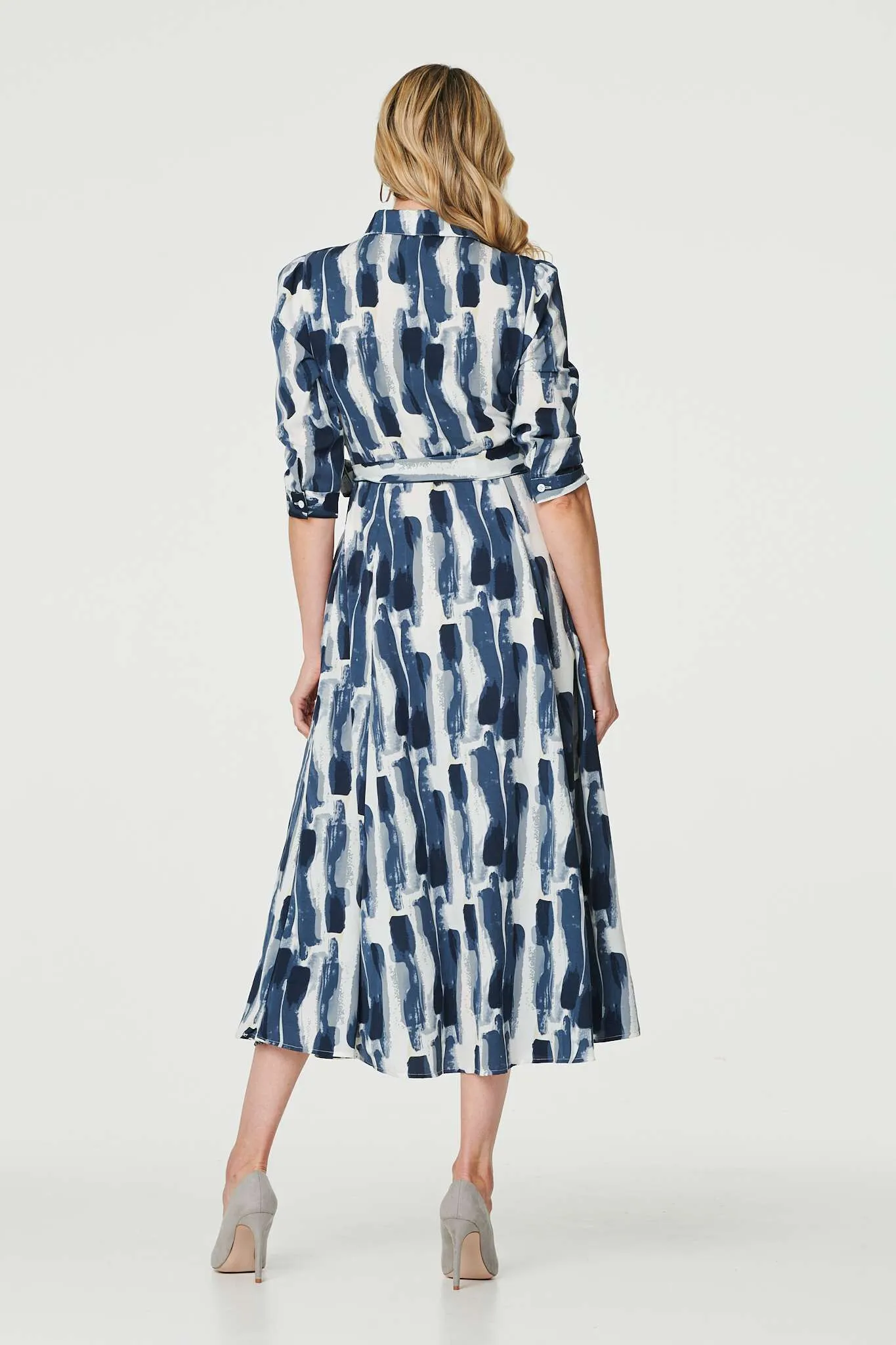 Izabel London - Printed Tailored Midi Shirt Dress