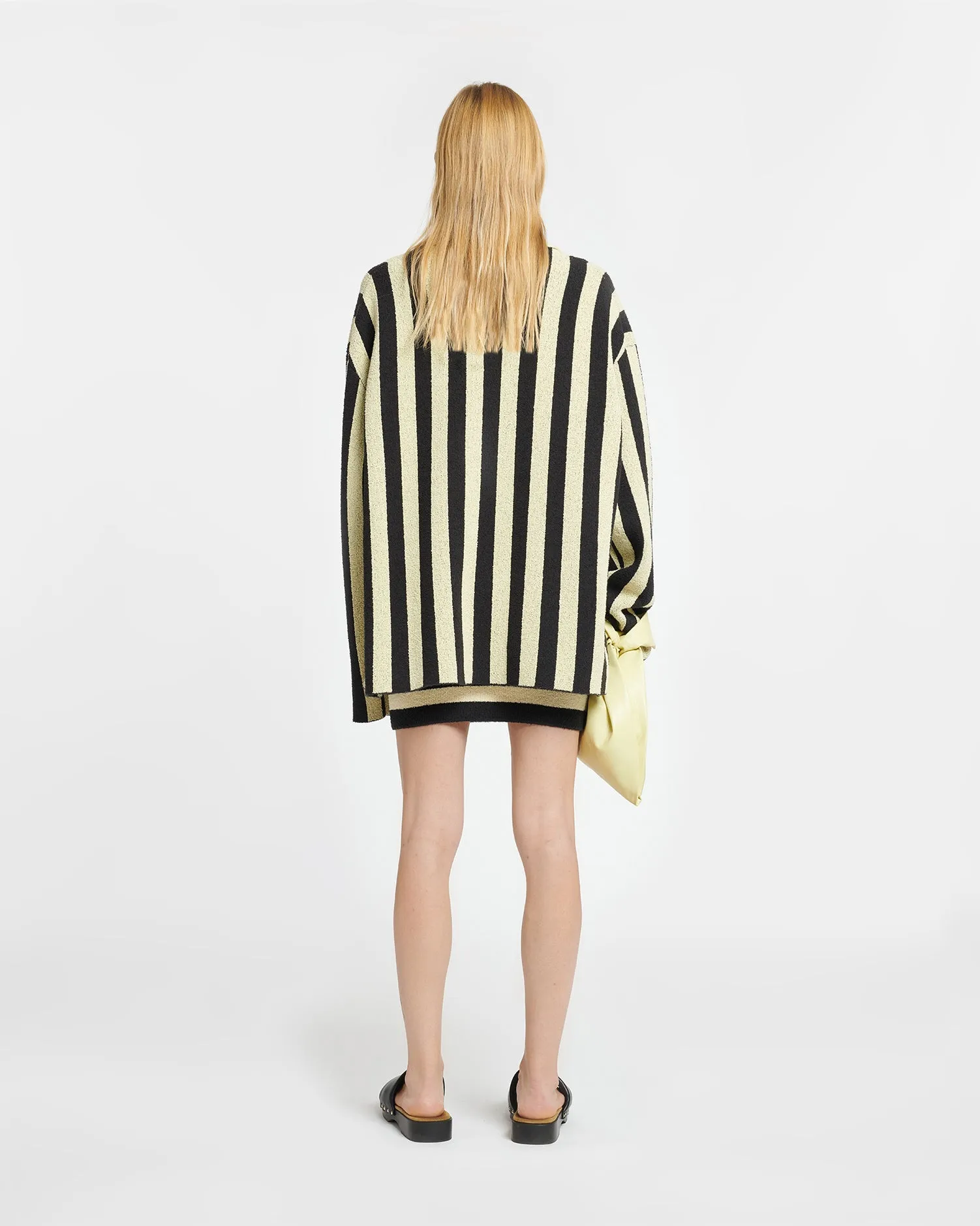 Jorrit - Striped Terry-Knit Sweater - Black/Pale Yellow