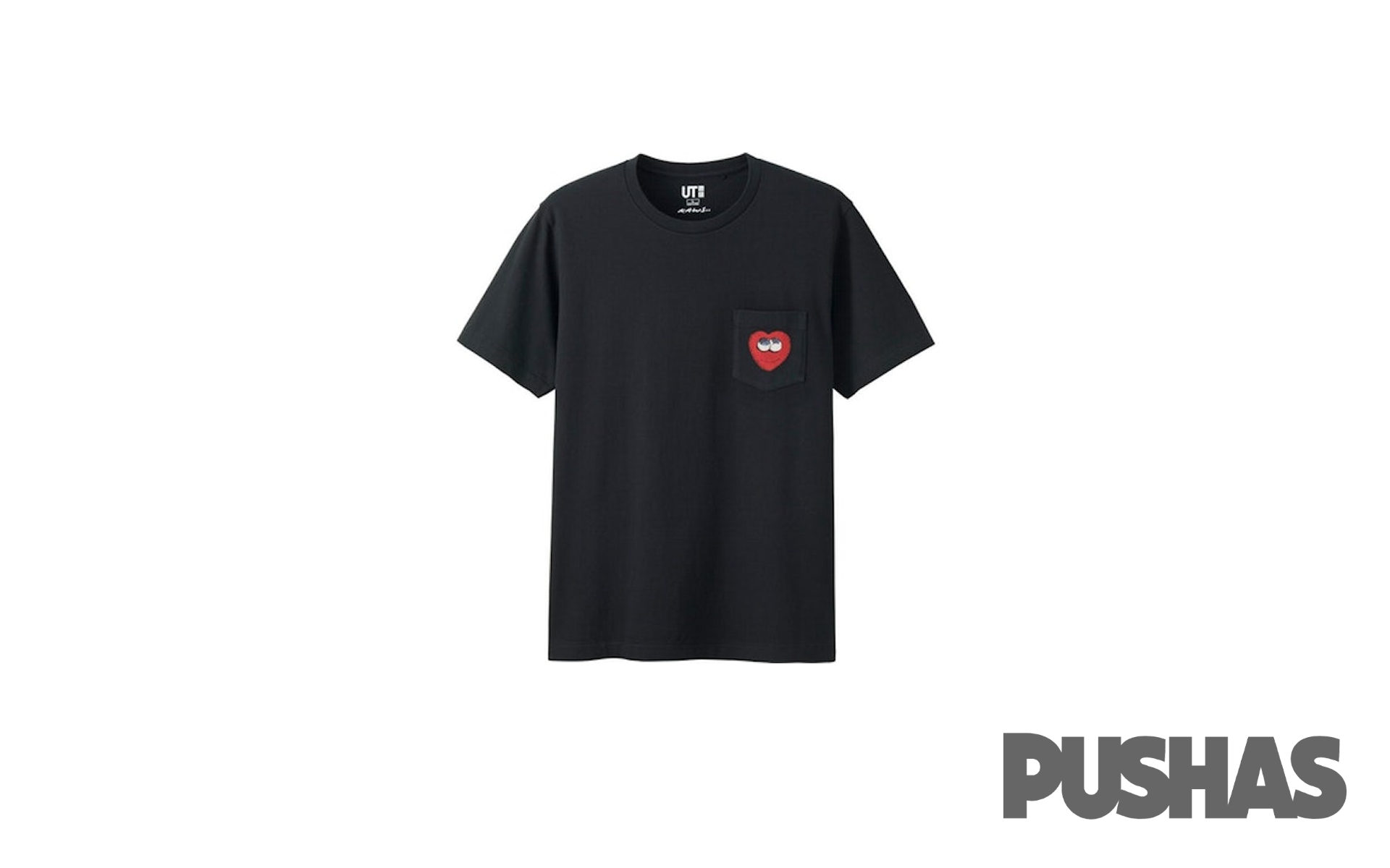 KAWS x Uniqlo Heart Pocket T-Shirt 'Black' (2016)