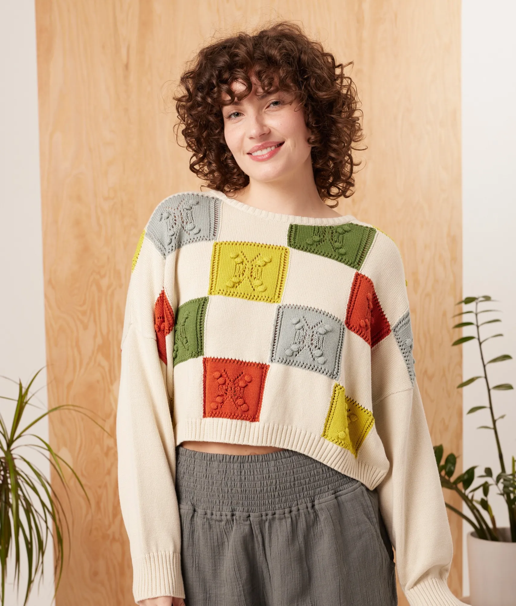 Known Supply Bev sweater, checker knit