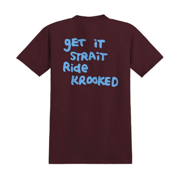 Krooked Strait Eyes Pocket T-Shirt - Maroon/Blue