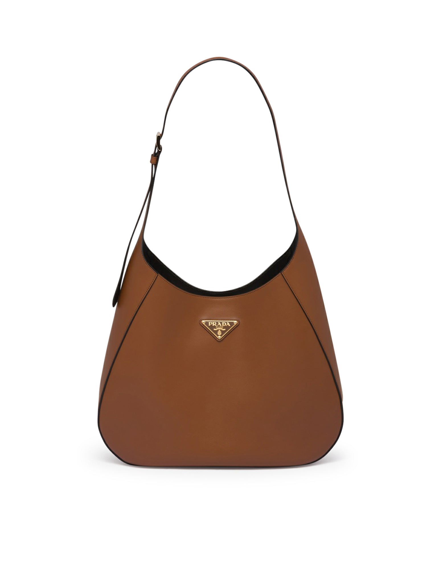 Large shoulder bag in leather