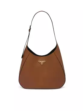 Large shoulder bag in leather