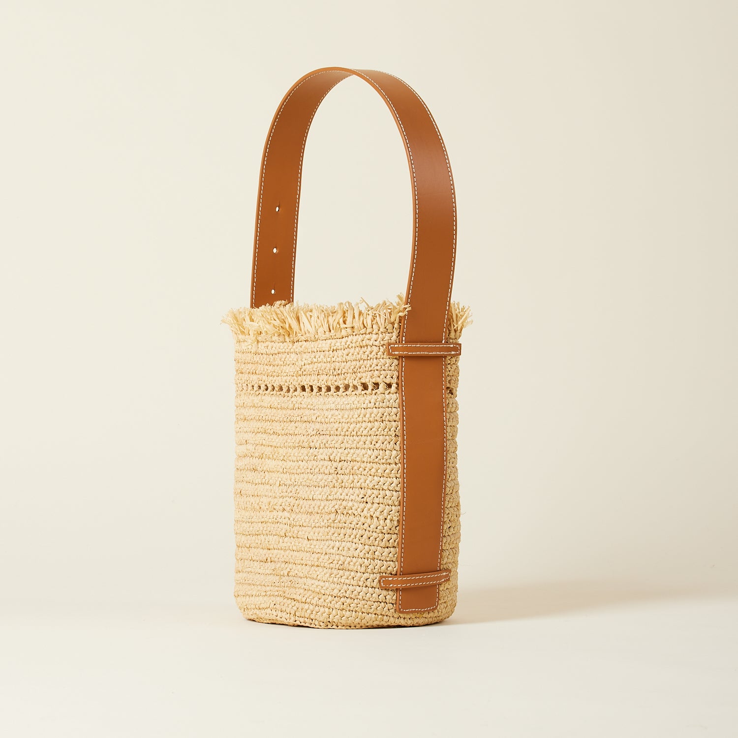 Le Sac Seau Isaka - Cuir et Raphia