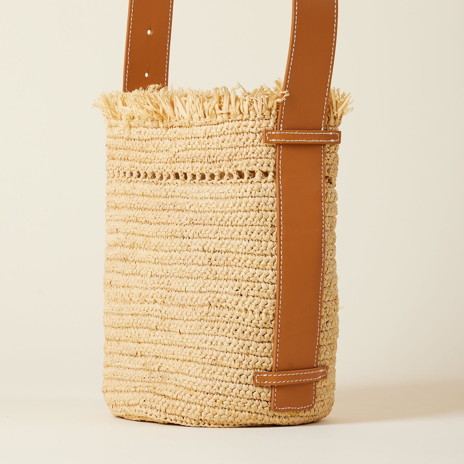 Le Sac Seau Isaka - Cuir et Raphia