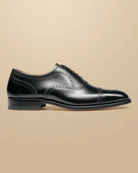 Leather Oxford Brogue Shoes - Black