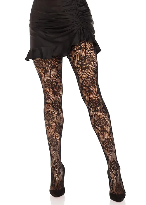 Leg Avenue Wild Rose Net Tights ()