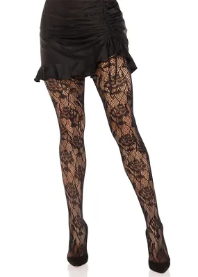 Leg Avenue Wild Rose Net Tights ()