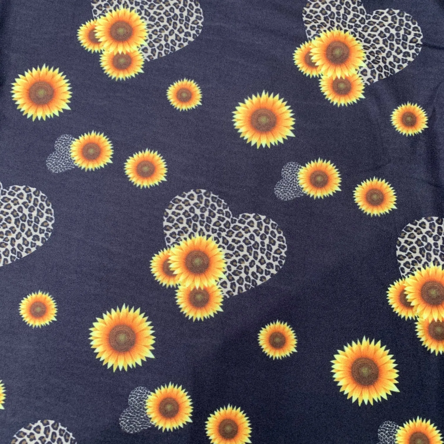 Leopard Hearts & Sunflowers Capri Soft Leggings