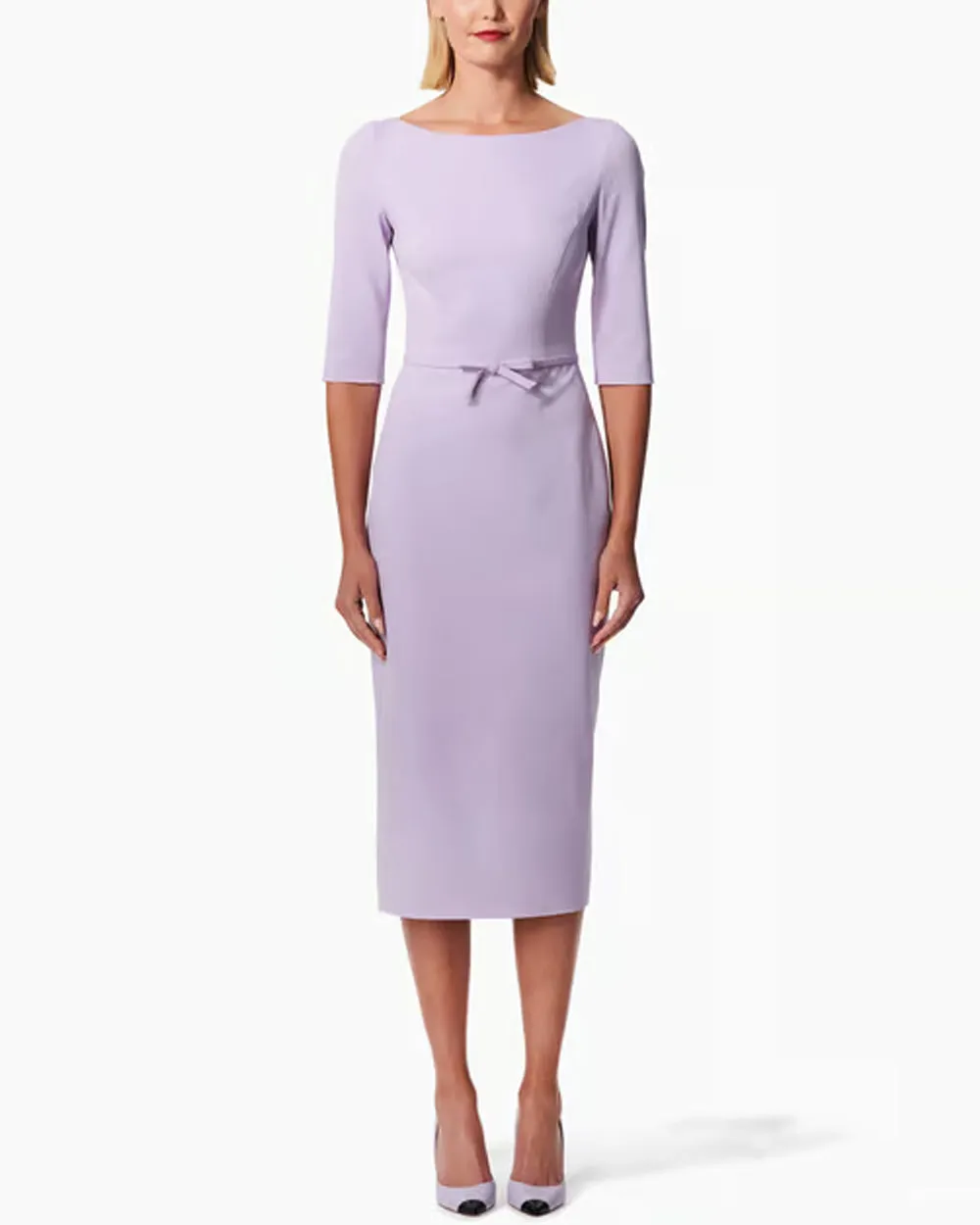 Lilac Boat Neck Midi Dress