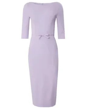 Lilac Boat Neck Midi Dress