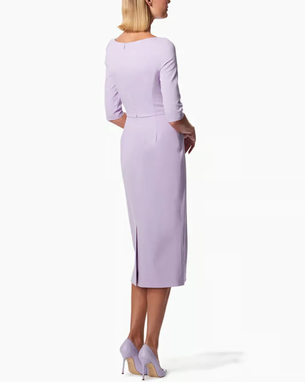 Lilac Boat Neck Midi Dress