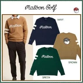 Malbon Golf  |Street Style Long Sleeves Plain Logo Sweaters