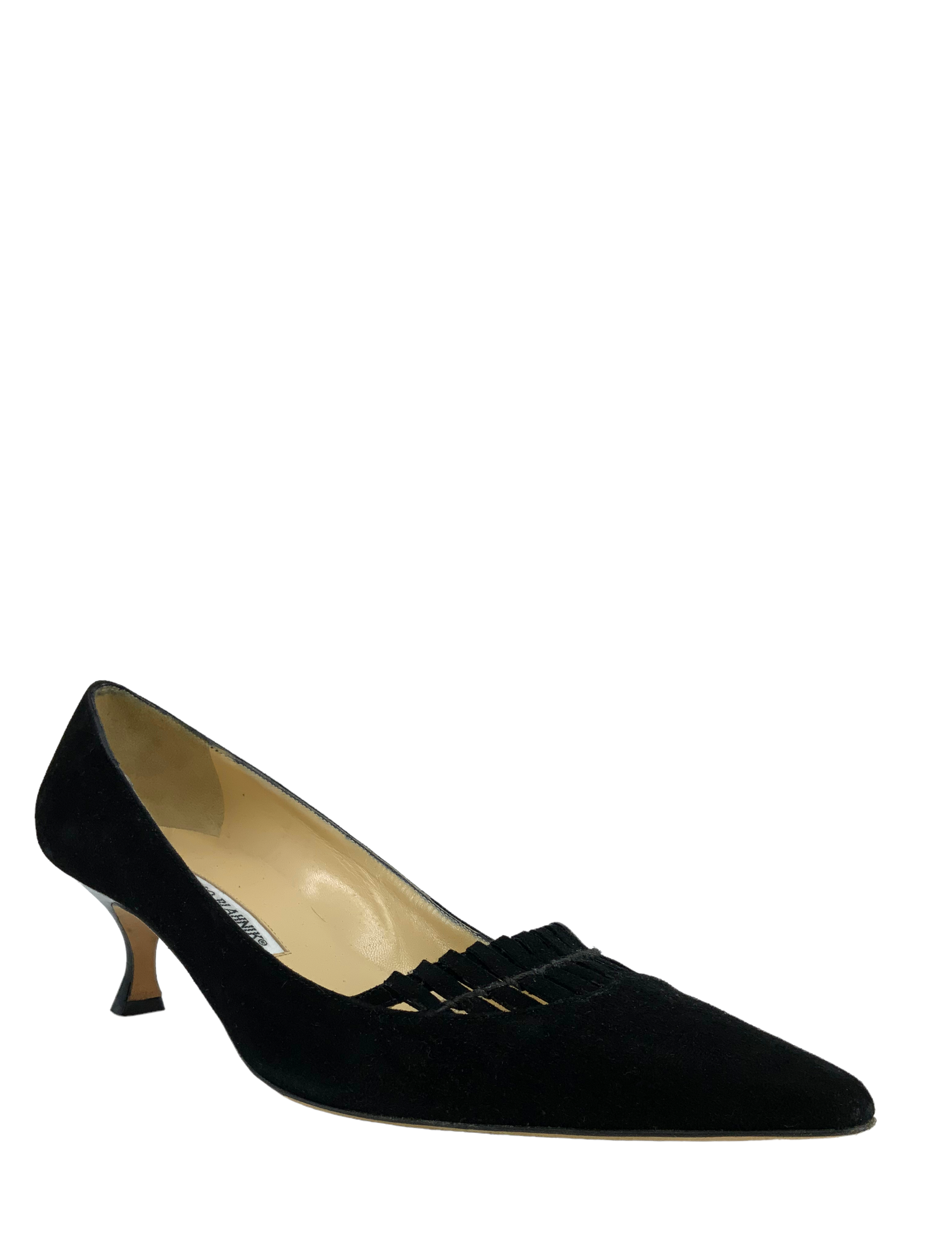 Manolo Blahnik Cutout Suede Pumps Size 9.5