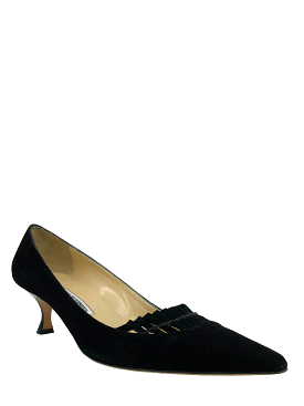 Manolo Blahnik Cutout Suede Pumps Size 9.5