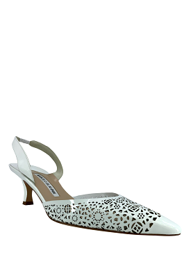 Manolo Blahnik Laser-Cut Carolyne Slingback Pumps Size 8.5