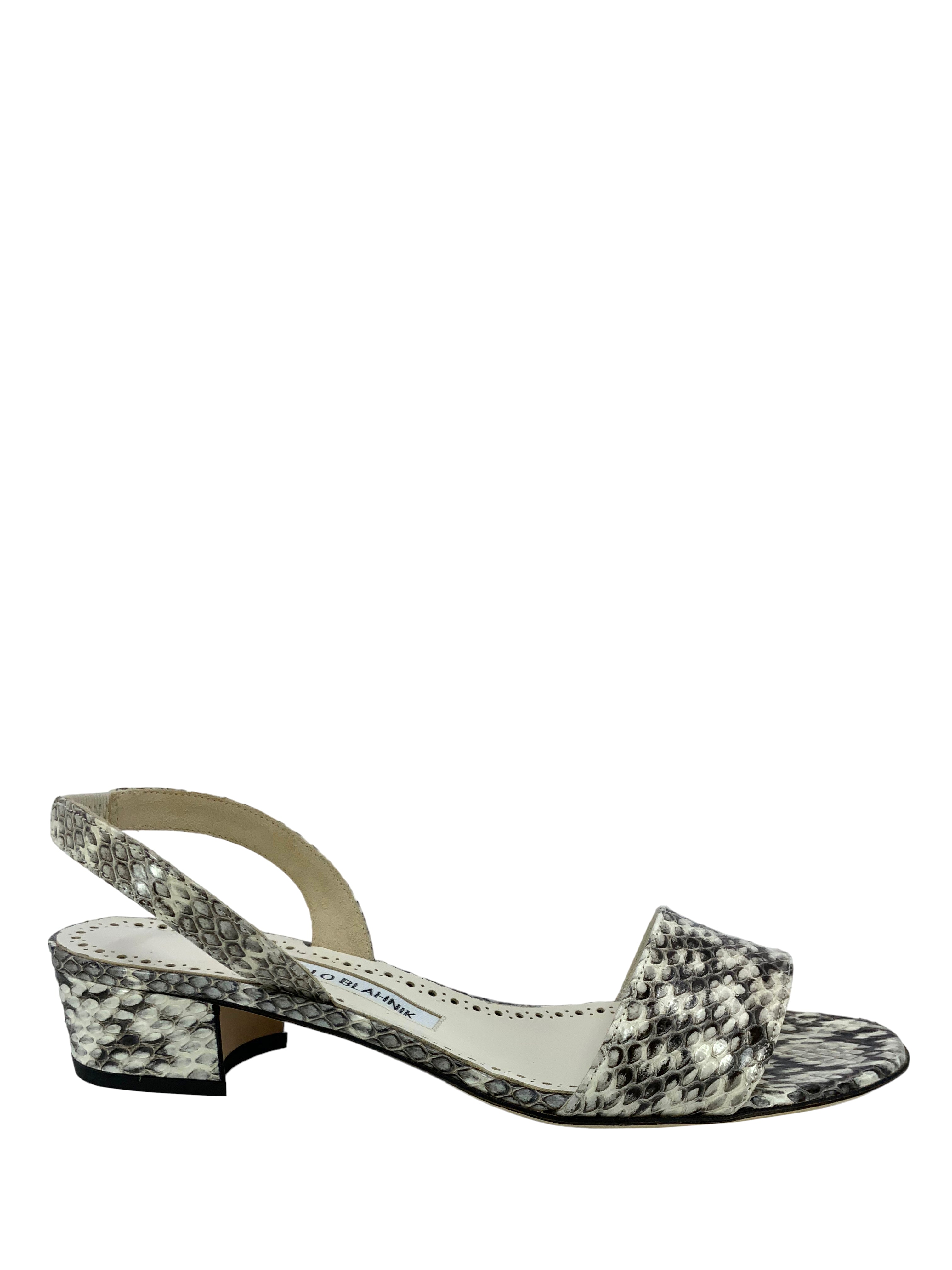 MANOLO BLAHNIK Patopia Snakeskin Slingbacks Size 7.5