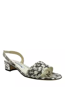 MANOLO BLAHNIK Patopia Snakeskin Slingbacks Size 7.5