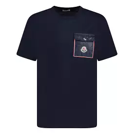 MONCLER FLAP POCKET COTTON T-SHIRT NAVY