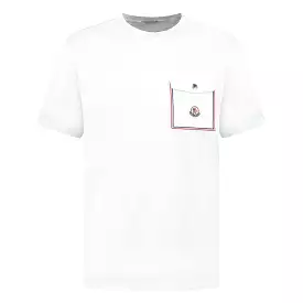 MONCLER FLAP POCKET COTTON T-SHIRT WHITE