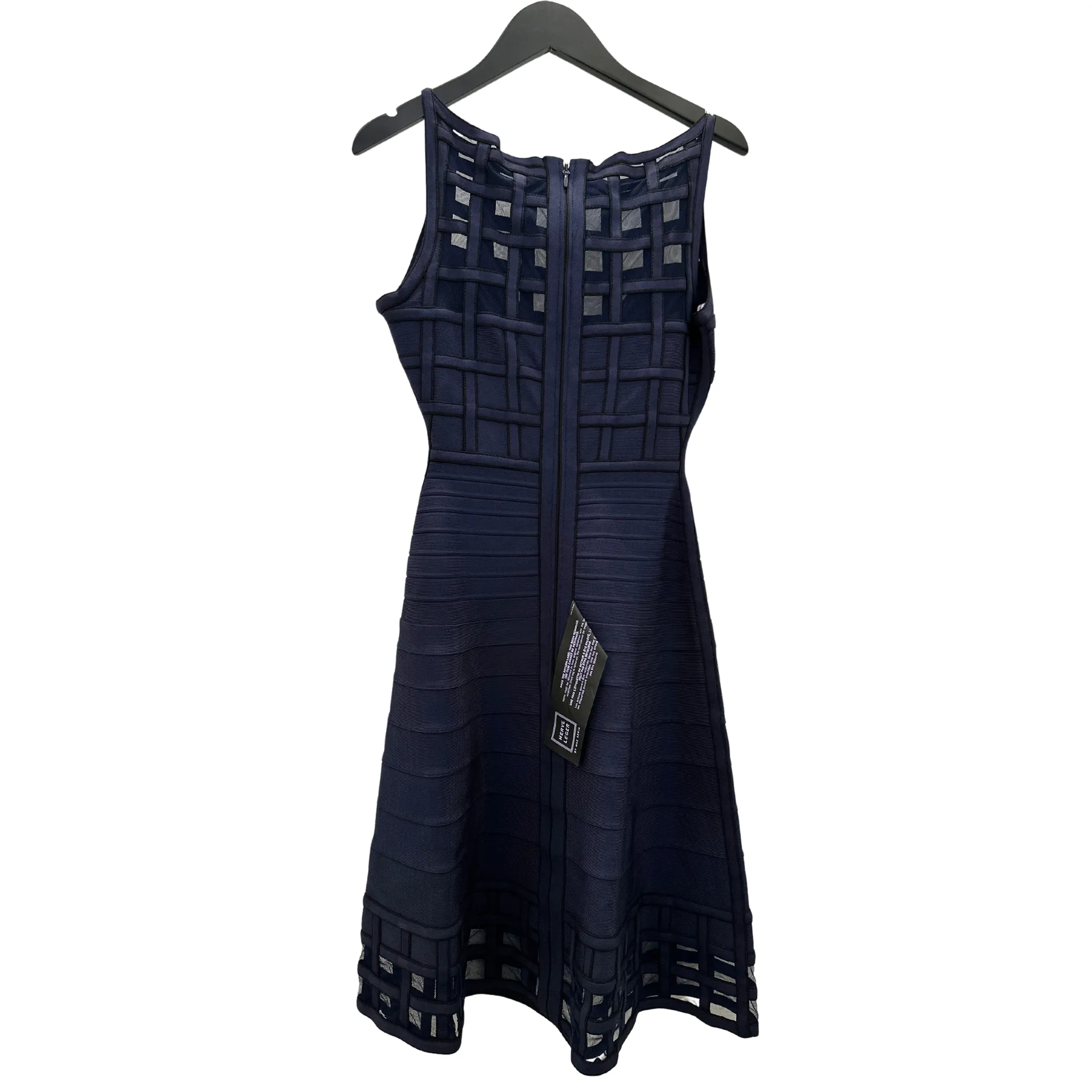 Navy Grid Skater Knit Dress (Pre-loved)