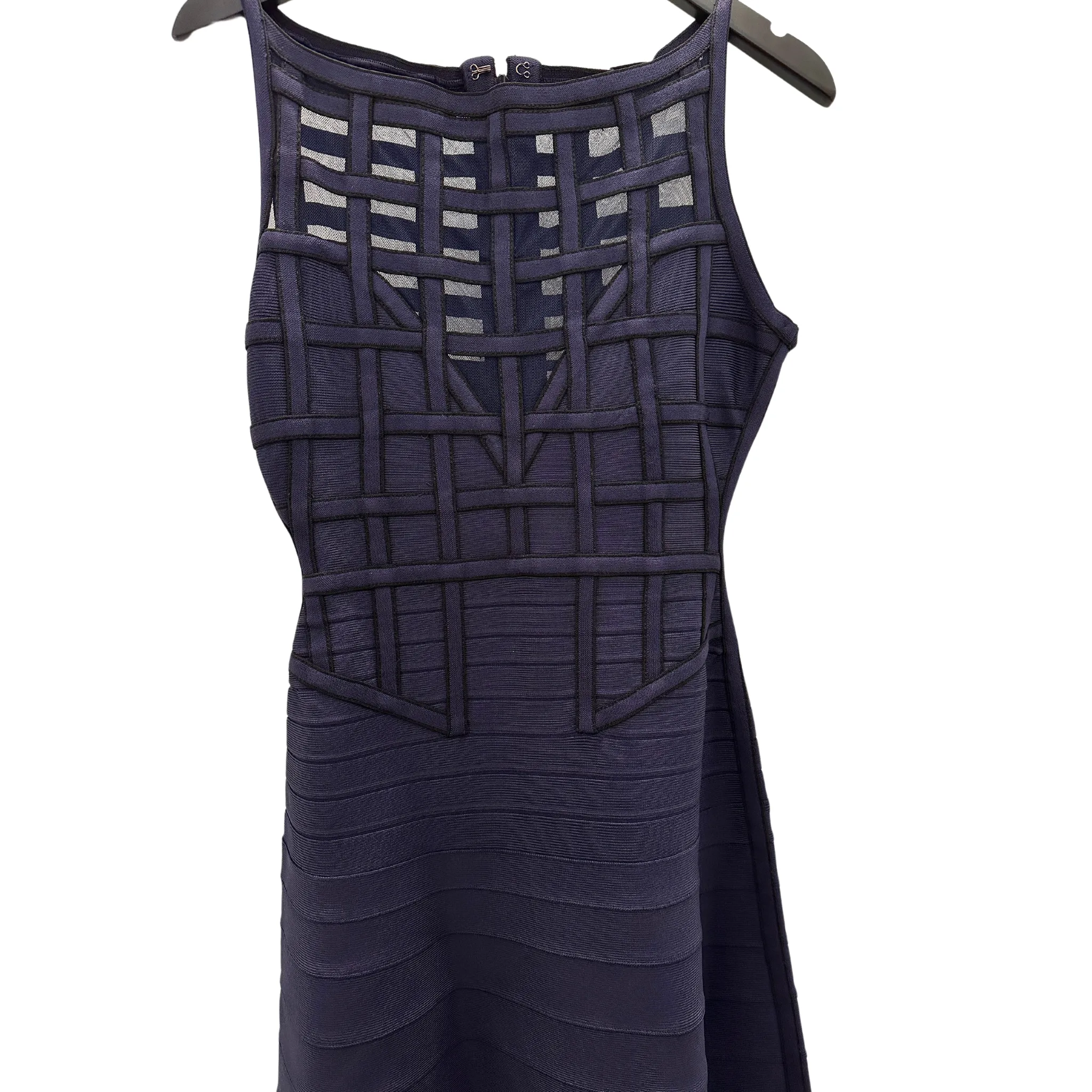 Navy Grid Skater Knit Dress (Pre-loved)