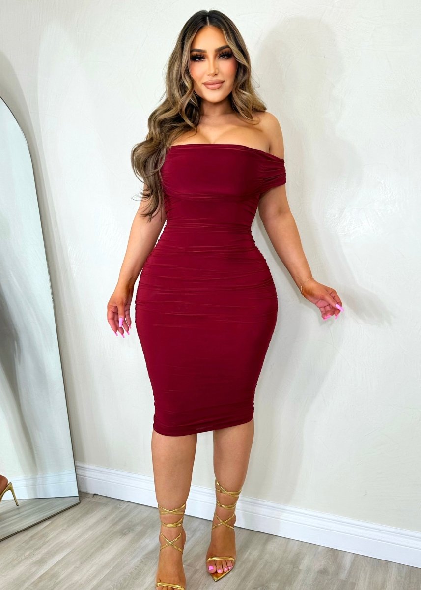 Not Complicated Dress Burgundy