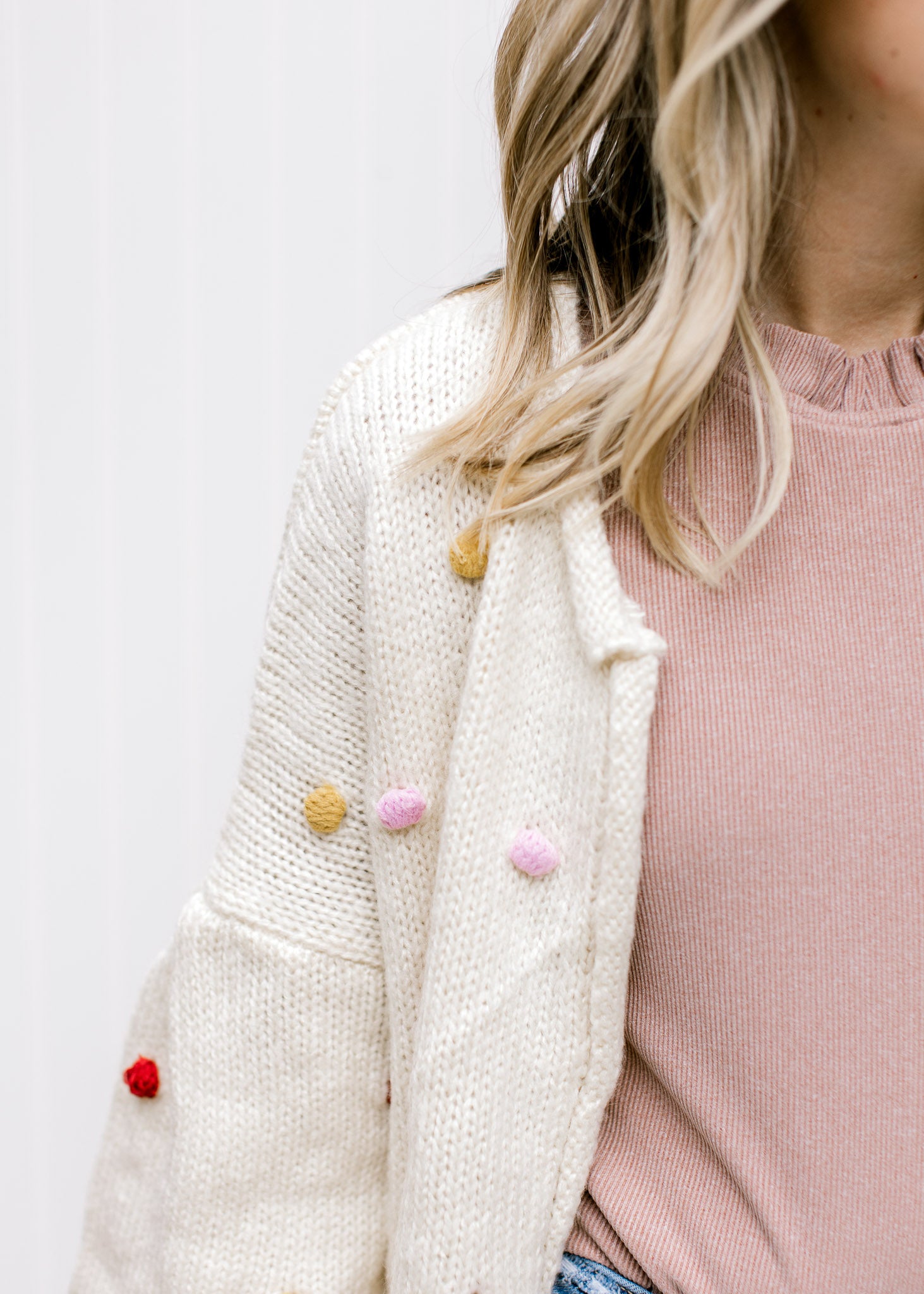 Oatmeal Pom Pom Sweater