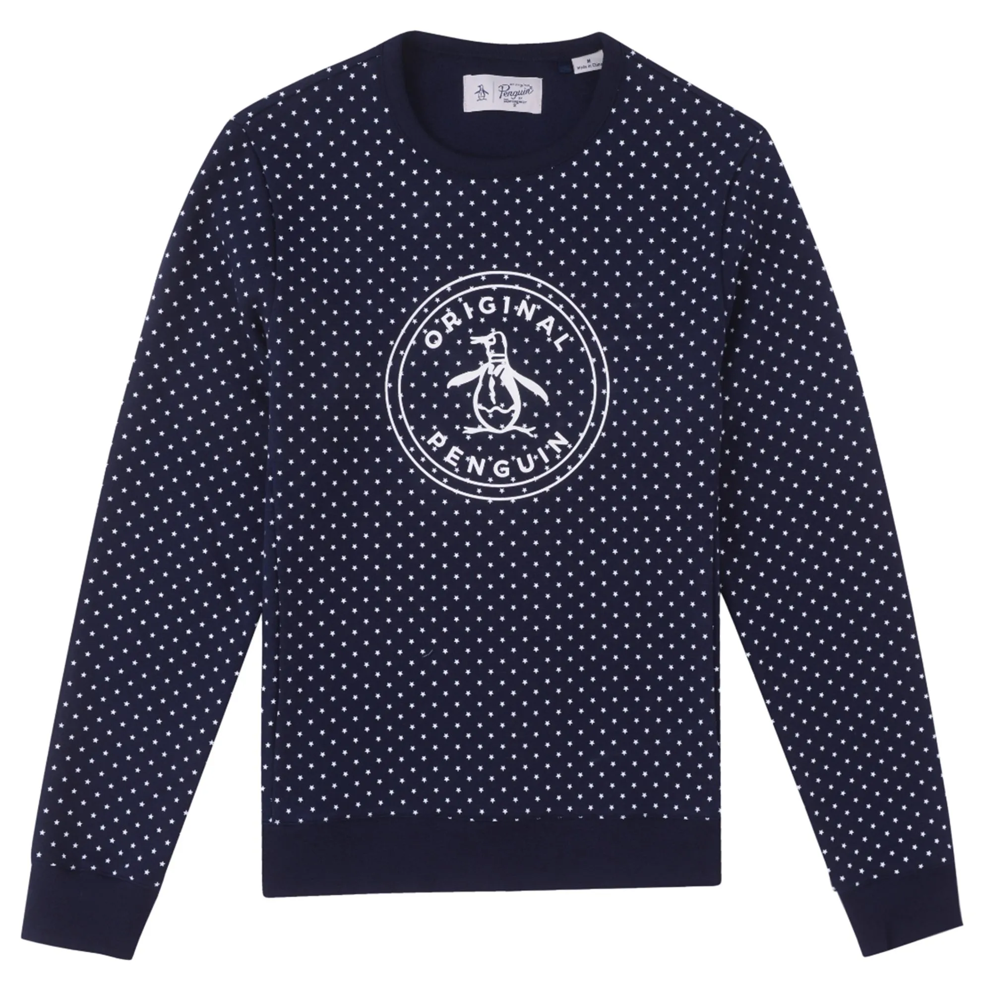 Original Penguin Star Print Crew Neck Sweatshirt Dark Sapphire