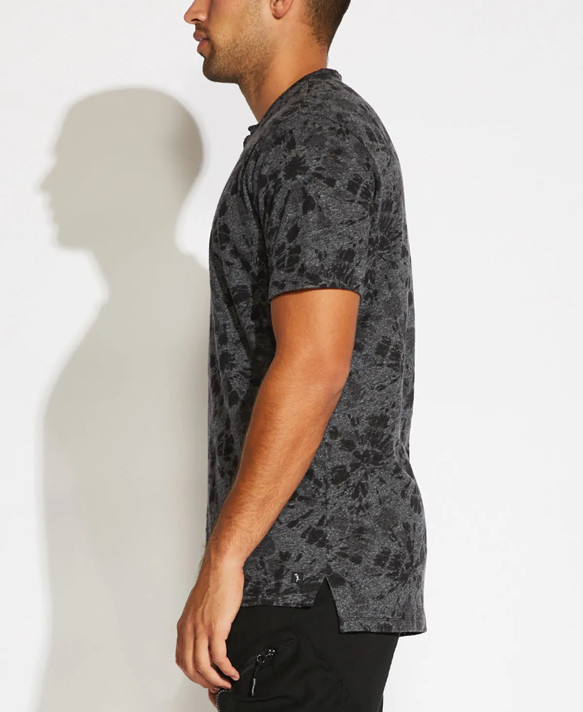 Palu Printed Henley T-Shirt (Heather Black)