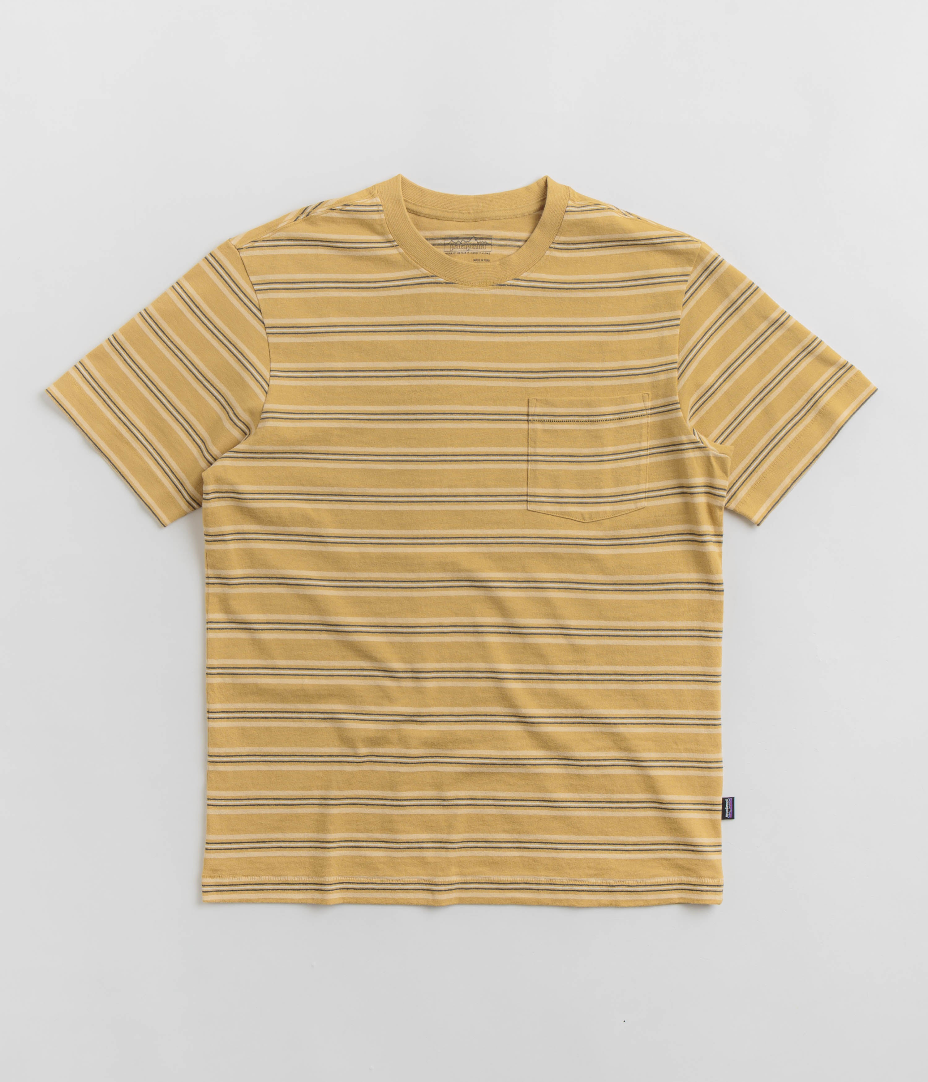 Patagonia Cotton in Conversion Pocket T-Shirt - Found Stripe: Pufferfish Gold