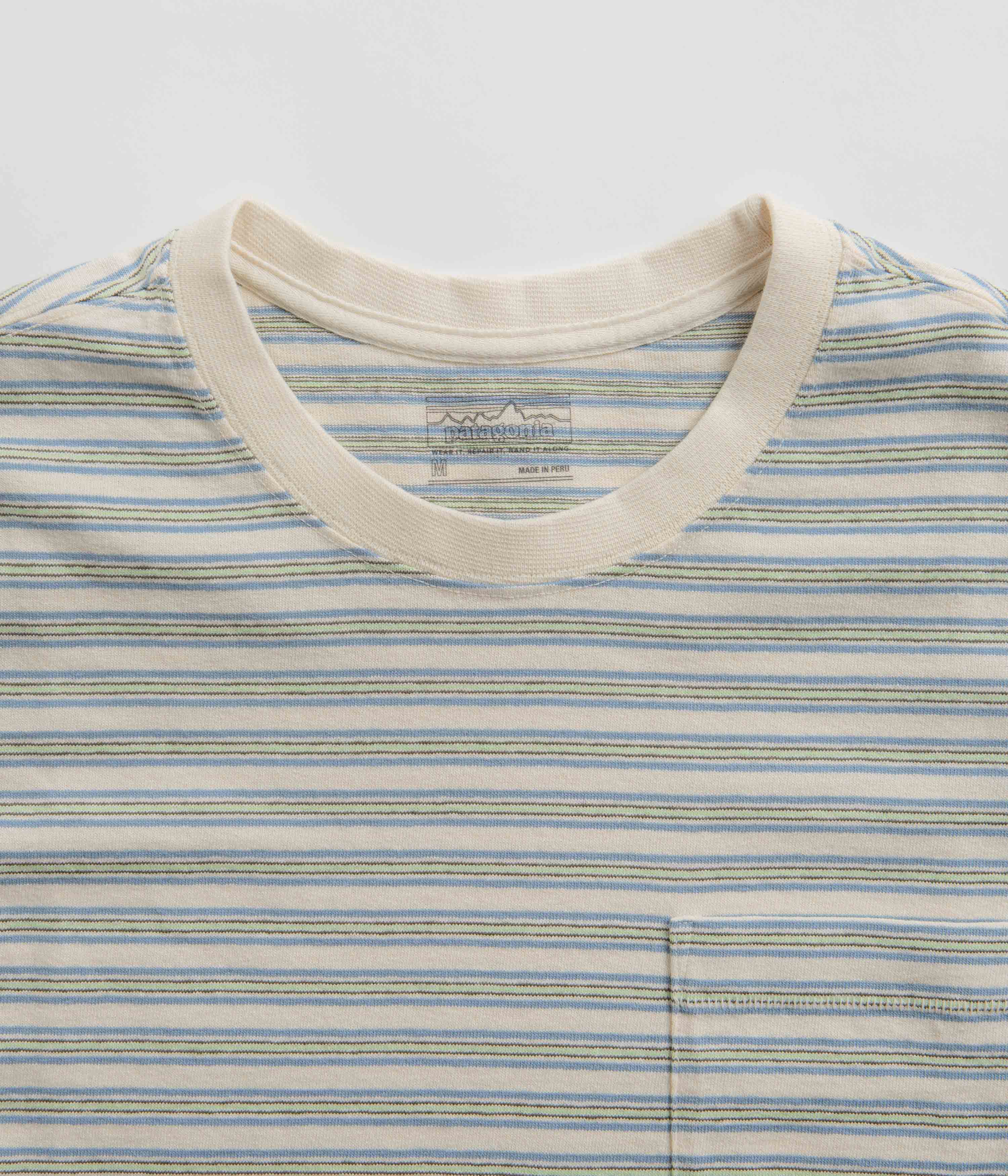 Patagonia Cotton in Conversion Pocket T-Shirt - Hidden Stripe: Natural