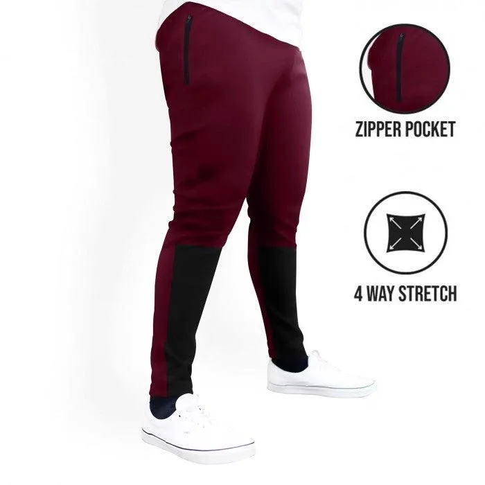 Performance Bottoms- Deep Wine Maroon (4 Way Stretch)- Sale