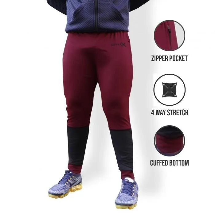 Performance Bottoms- Wine Maroon (4 Way Stretch)- Sale